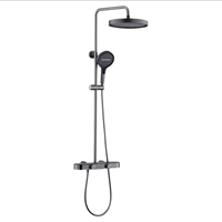 Ensemble de douche intelligent mural de luxe, haute pression, eau chaude et froide, systèmes de pluie et jets doux pour appartements, finition polie