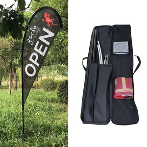 Event Outdoor Windproof Teardrop Flying Banner With Base Pole Kit Double Side Print Custom Logo Advertising Beach Feather Flag