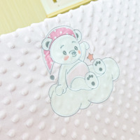 Couverture pour bébé en minky brodé, double couche, points en relief, douce, 80*110cm, couverture pour bébé personnalisée