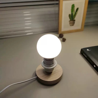 Support de lampe de bureau vintage avec douille E27, support de lampe LED, prise UK/EU, lampe de chevet décorative, base en bois, lampe de table