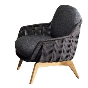 Professional environmentally friendly materials custom single person sofa outdoor courtyard villa luxury rattan woven furniture