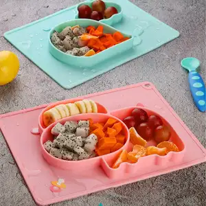 Vajilla para plato de bebé, contenedor de alimentación de alimentos para niños, Mantel Individual, taza de alimentación infantil, tazón de succión de silicona para niño