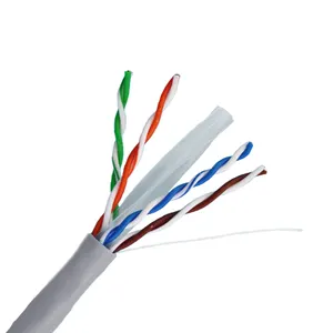 Yüksek performanslı Cat6 305m açık ağ kablosu 0.57mm OFC Cat6 U/UTP 23AWG bakır Al folyolu korumalı düşük zayıflama kablosu