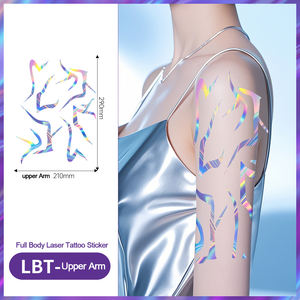 El juego holográfico de pegatinas de cuerpo completo al por mayor incluye 8 pegatinas <span class=keywords><strong>para</strong></span> 6 partes <span class=keywords><strong>del</strong></span> cuerpo, cara, antebrazos, <span class=keywords><strong>parte</strong></span> superior de los brazos, pecho, cintura y piernas - Product Image 5