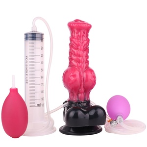 New Color Wolf Squirting <b>Dildo</b> Inflatable Knot <b>Dildo</b> Big Knotted Expanding Butt Plug Silicone Soft Fantasy <b>Dildo</b> for Men Women - Product Image 1