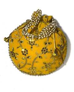 Sac à main ethnique fait main pour femmes, broderie florale en NYLON élégant, mode indienne, perles, fleur, fête de mariage, pièce de monnaie, sac à main - Product Image 1