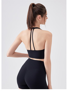Top Deportivo Halter con Tiras Delgadas en la Espalda para Mujer, con Tirantes Cruzados Delanteros, Elástico, Ajustado, con Almohadillas Removibles, Ideal para Fitness y Yoga, Venta al por Mayor - Product Image 2