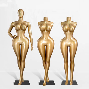 Maniquí de <span class=keywords><strong>Cuerpo</strong></span> <span class=keywords><strong>Entero</strong></span> Femenino con Curvas Brasileñas BBL para Exhibición en Vitrina, Cabeza de Huevo de Plástico, Cintura Pequeña, Caderas Anchas, Color Dorado - Product Image 3
