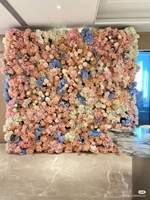Mur floral 3d Roll Up Suspendu jardin de fleurs artificielles Fleur de Soie Toile de Fond Murale Pour la Décoration de Mariage