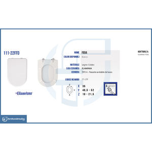 Couvre-siège de toilette carré moderne pour bidets électroniques Flaminia Fidia Vase pour usage domestique en salle de bain, en bambou durable, bois, PP, urée - Product Image 2