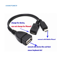 Grosir adaptor USB mikro OTG, Host Power Y Splitter USB Female ke kabel OTG Male Female 2 In 1