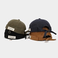 Casquettes de sport rétro sans visière pour femmes, version coréenne, avec étiquette lettre anneau en fer, style hip-hop, casquette docker pour hommes et femmes