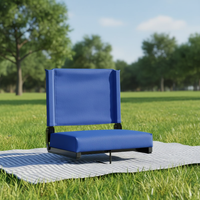 Chaise de stade pliable bleue légère, portable, confortable, écologique, durable, rembourrée en mousse, style gradin, en fer, type chaise lune