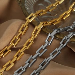 Parures de bijoux en acier inoxydable plaqué or 18 carats de haute qualité pour femmes et jeunes filles – Collier/bracelet tendance, cadeau de mariage - Product Image 2