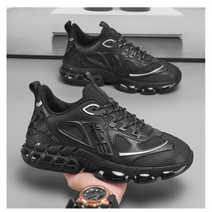Chaussures tendance pour hommes, respirantes, en mesh, avec semelle en caoutchouc amortissante, doublure en coton, toutes saisons - Product Image 5