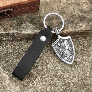 Llavero de Metal con Colgante de Ángel y Caballero, Acero Inoxidable, Accesorio Masculino, Regalo para Ocasiones Especiales - Product Image 3