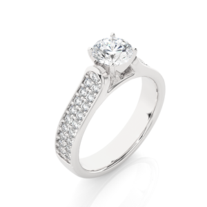 Anillo de Plata con Perlas y Diamantes, Hecho a Mano, Calidad de Exportación, Certificado IGI, para Fiestas, Oficina, Celebraciones Especiales, en Oferta - Product Image 2
