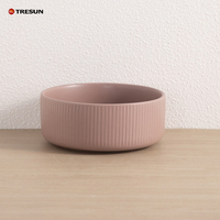Service de table moderne TRESUN en porcelaine gaufrée colorée – Bols et assiettes pour le petit-déjeuner, tasses et vaisselle en porcelaine