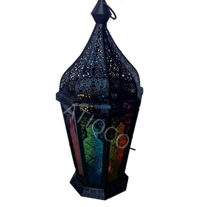 Atiqco European Shabby Chic Style Outdoor Iron <b>Hurricane</b> <b>Lantern</b> Hanging Courtyard Garden Home Decorative Party Decoration Model - Product Image 4