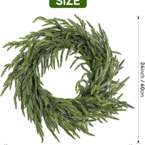 Kyumin Artificial Norfolk Pine <b>Wreath</b> 60cm Christmas Door Window Decoration - Product Image 4