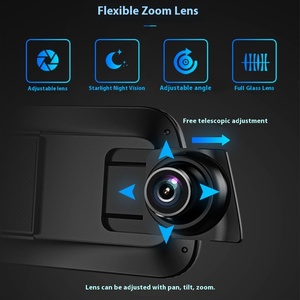Grabadora de Conducción con Espejo Retrovisor 4K de 10 Pulgadas con Visión Nocturna, GPS, Navegación, Grabación Simultánea Frontal e Interior del Vehículo, y Asistencia de Marcha Atrás - Product Image 3