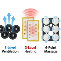 Kit de mise à niveau universel 3-en-1 pour siège auto, avec ventilation par soufflerie, chauffage et massage pneumatique à 6 points – Pièces de rechange très demandées