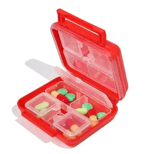 blank round plastic pill box/ pill case with cutter in stock