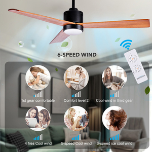 Ventilateur de plafond LED moderne avec télécommande, design actuel, pour salon et chambre à coucher, F5661-42, F5661 - Product Image 3
