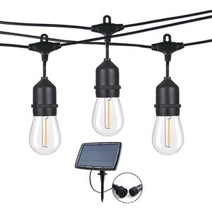 Solar Led Light <b>Strings</b> 14 Bulbs Outdoor <b>Garden</b> Patio Decor With Solar Panel And Stakes - Product Image 4