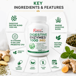 Enzymes digestives Shecome Premium 1000MG en capsules, améliorent la santé intestinale des adultes, complément alimentaire d'enzymes digestives - Product Image 6