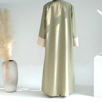 Vêtements islamiques Loriya, manches bicolores, cardigan en lin et polyester, abaya ouverte, robe musulmane pour femmes, collections Eid Ramadan