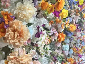 SPR Bridesmaids Bouquet Wedding Decoration 8ft By 8ft Decorative Silk Flower Panels Artificial Flower Wall Backdrop