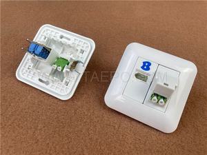 Plaque frontale de prise murale en fibre FTTH LC APC Duplex UK Socket Hybrid Échantillon gratuit Prix d'usine - Product Image 3