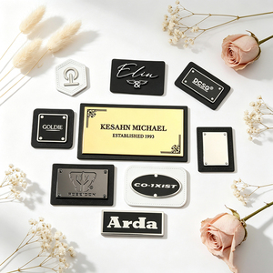 Custom Brand Logo Metal <b>Name</b> Label Wholesale Engraved Debossed Metal <b>Tag</b> for Garment Apparel Scarf Shoes Accessories - Product Image 1
