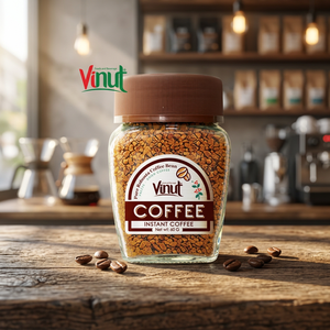 กาแฟโรบัสต้าแท้แบบฟรีซดราย ผู้จัดจำหน่ายจากเวียดนาม บรรจุขวดแก้ว 60 กรัม กาแฟสำเร็จรูป ขายส่ง ผู้นำเข้า VINUT - Product Image 2