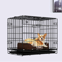 Cages à chien pliables robustes OEM/ODM en gros, avec doubles portes sécurisées, plateau amovible facile à nettoyer, logo personnalisé, pour usage intérieur