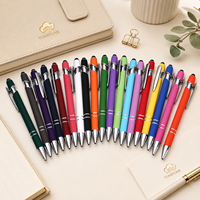 Stylos à bille métalliques personnalisés en aluminium de qualité supérieure 2-en-1 avec écran tactile, écriture fluide, logo, approvisionnement en gros pour cadeaux d'entreprise et de bureau