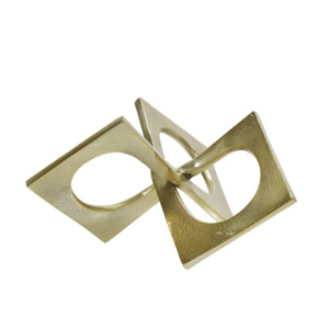 Scultura geometrica a quadrati collegati, oggetto decorativo moderno in metallo per la casa, il bagno, il soggiorno, l'ufficio. - Product Image 3