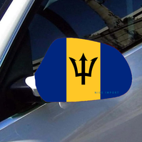 Housse de protection pour rétroviseur de voiture avec drapeau d'Antigua (ensemble de 2 pièces) en tissu extensible avec bords renforcés, style patriotique