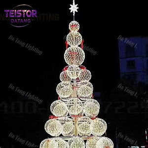 Sapin de Noël conique étanche IP65 avec guirlandes lumineuses LED denses, conçu pour les entrées de parcs, d'hôtels et les présentoirs de places publiques - Product Image 4