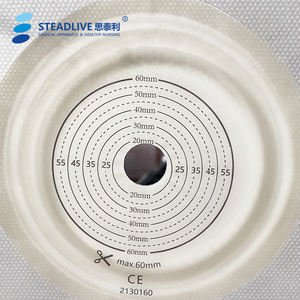 Pelat Dasar Kolostomi Hidrokoloid Medis dengan Kerah Perekat Ekstra untuk Kantong Ostomi Tertutup Dua Bagian 60mm - Product Image 4