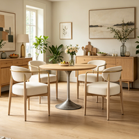 Fauteuil de salle à manger au design simple et élégant, siège rembourré de luxe, dossier ergonomique confortable, chaise de salle à manger en bois massif et tissu pour la maison