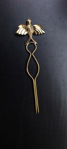 Pasador de Pelo Vintage con Forma de Fénix, Color Dorado, Metal, Hecho a Mano, Accesorio Decorativo para el Cabello para Mujer - Product Image 3