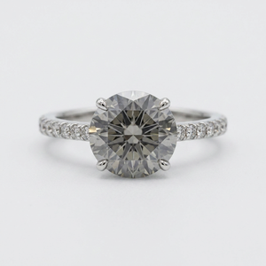 Anillo de cóctel Hiphop chapado en oro de 18 quilates con diamantes de laboratorio en engaste pavé, forma de flor, certificado IGI, banda de boda glamurosa para mujer - Product Image 1
