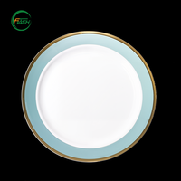 Assiettes jetables Flash durables en PS de 10 pouces avec bord argenté, vaisselle haute transparence pour pique-niques et services de traiteur