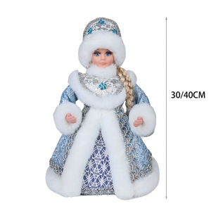 SOTE高品质电动音乐Snegurochka蓝色长袍俄罗斯新年室内装饰带彩盒 - Product Image 2
