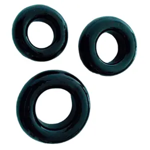 Harga rendah jernih hitam TPR donat cincin kemaluan set mainan seks untuk pria