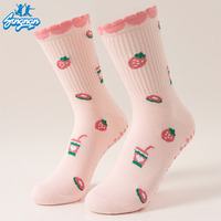 Chaussettes de yoga antidérapantes professionnelles de haute qualité avec logo personnalisé, chaussettes d'hiver pour l'intérieur, Pilates, fitness et exercices au sol, chaussettes longues en coton