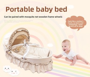 Cuna Portátil Plegable para Bebé en Oferta, con Tejido de Hojas de Maíz Natural y Algodón Teñido, para Recién Nacidos de 0 a 36 Meses - Product Image 5