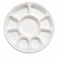 Barquettes à neuf compartiments compostables écologiques jetables en bagasse de canne à sucre pour la restauration et les événements
